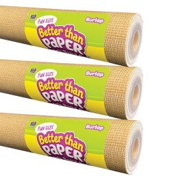 Teacher Created Resources® Fun Size Better Than Paper® Bulletin Board Roll, 18" x 12', Burlap, Pack of 3
