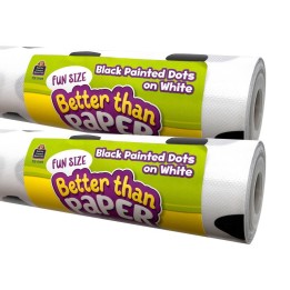 Teacher Created Resources® Fun Size Better Than Paper Bulletin Board Roll Black Painted Dots on White, Pack of 2
