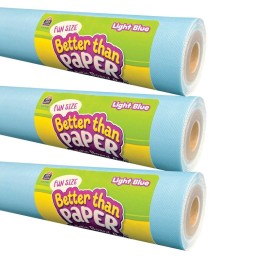 Teacher Created Resources® Fun Size Better Than Paper® Bulletin Board Roll, 18" x 12', Light Blue, Pack of 3