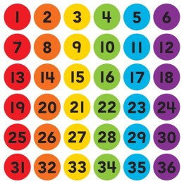 Teacher Created Resources® Spot On® Numbers 1-36 Floor Markers, 4"