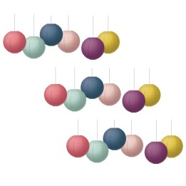 Teacher Created Resources® Oh Happy Day 8" Paper Lanterns, 6 Per Pack, 3 Packs