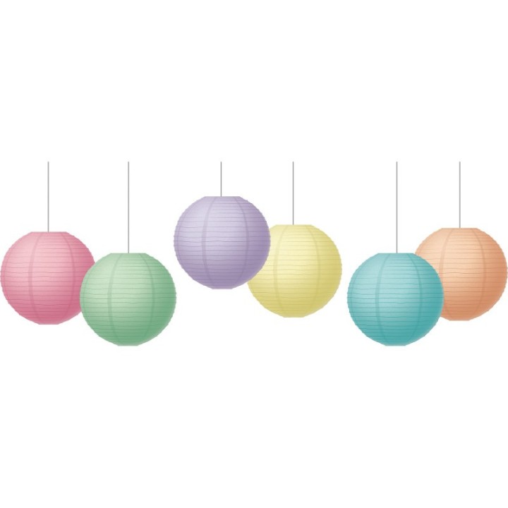Teacher Created Resources® Pastel Pop 8" Hanging Paper Lanterns, Pack of 6