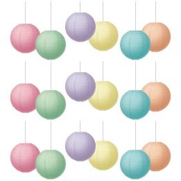 Teacher Created Resources® Pastel Pop 8" Hanging Paper Lanterns, 6 Per Pack, 3 Packs