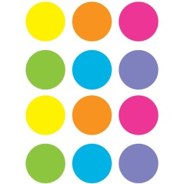 Teacher Created Resources® Spot On® Dry-Erase Desktop Writing Spots Bright Circles - 7", 6 Per Pack, 2 Packs