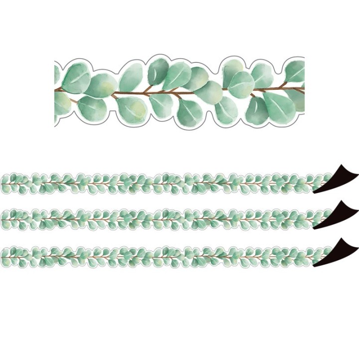 Teacher Created Resources® Eucalyptus Die-Cut Magnetic Border, 24 Feet Per Pack, 3 Packs
