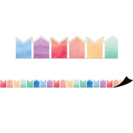 Teacher Created Resources® Watercolor Pennants Magnetic Border, 24 Feet