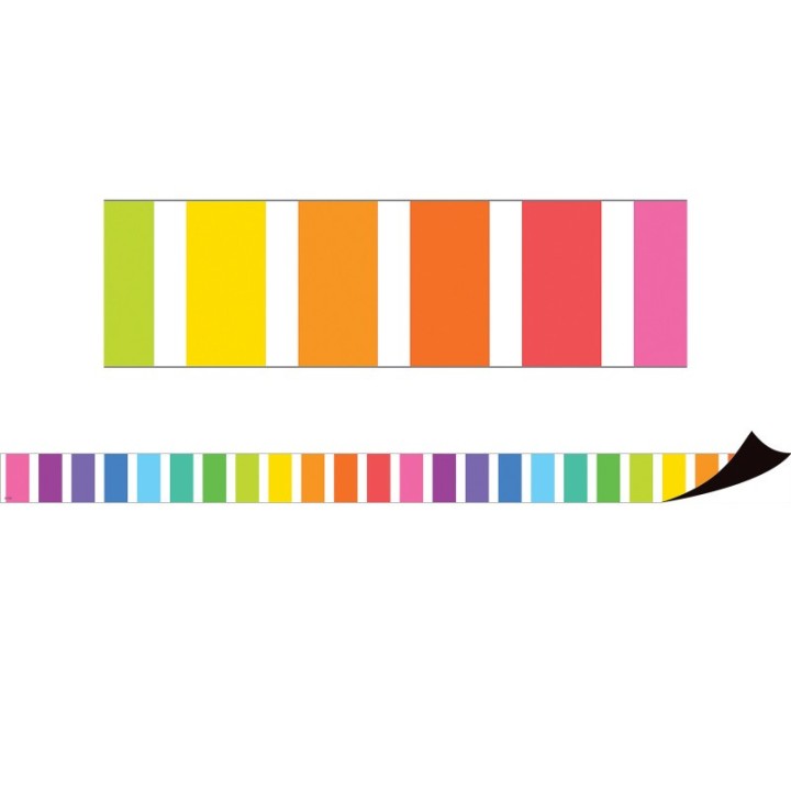Teacher Created Resources® Colorful Stripes Magnetic Border, 24 Feet