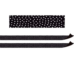 Teacher Created Resources® Black with White Painted Dots Magnetic Border, 24 Feet Per Pack, 2 Packs