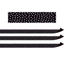 Teacher Created Resources® Black with White Painted Dots Magnetic Border, 24 Feet Per Pack, 3 Packs