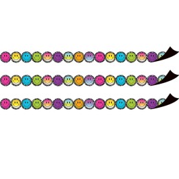 Teacher Created Resources® Smiley Faces Die-Cut Magnetic Border, 24 Feet Per Pack, 3 Packs