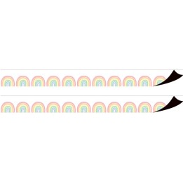 Teacher Created Resources® Pastel Pop Rainbows Magnetic Border, 24 Feet Per Pack, 2 Packs
