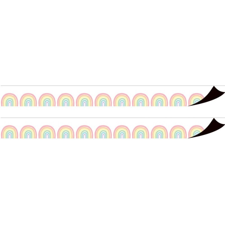 Teacher Created Resources® Pastel Pop Rainbows Magnetic Border, 24 Feet Per Pack, 2 Packs