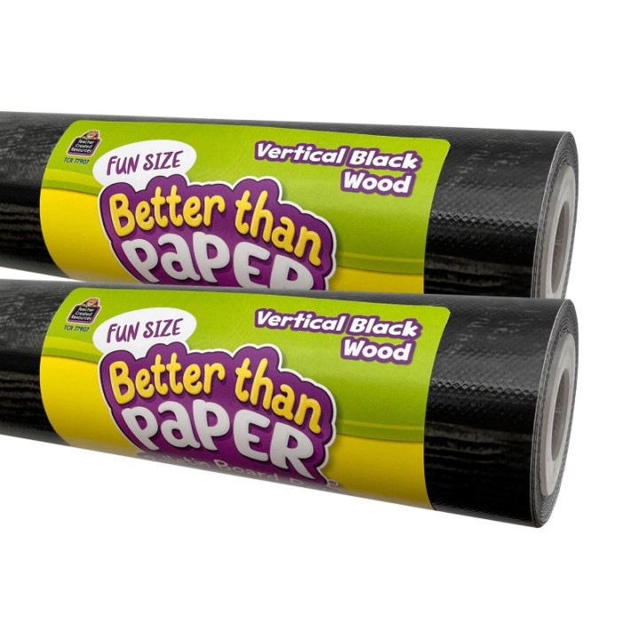 Teacher Created Resources® Fun Size Better Than Paper Bulletin Board Roll Vertical Black Wood, Pack of 2