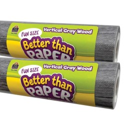 Teacher Created Resources® Fun Size Better Than Paper Bulletin Board Roll Vertical Gray Wood, Pack of 2