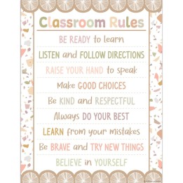 Teacher Created Resources® Terrazzo Tones Class Rules Chart, 17" x 22"