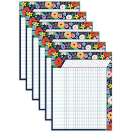 Teacher Created Resources® Wildflowers Incentive Chart, 17" x 22", Pack of 6