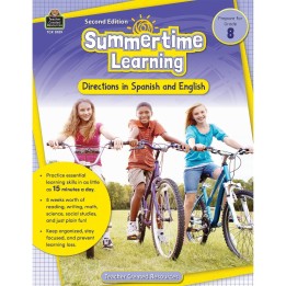 Teacher Created Resources® Summertime Learning: English and Spanish Directions, Grade 8 Second Edition (Prep)