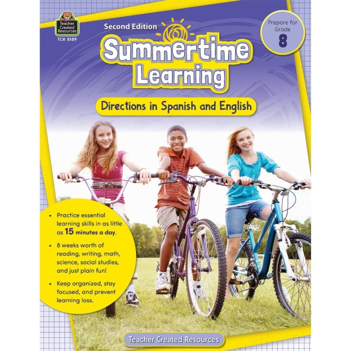 Teacher Created Resources® Summertime Learning: English and Spanish Directions, Grade 8 Second Edition (Prep)