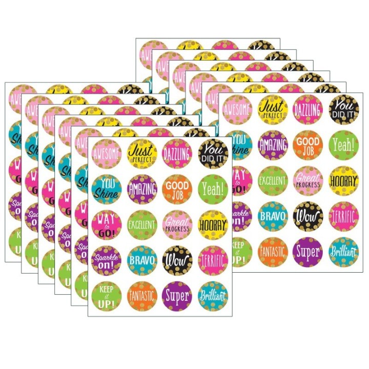 Teacher Created Resources® Confetti Stickers, 120 Per Pack, 12 Packs