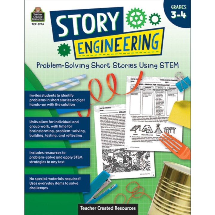Teacher Created Resources® Story Engineering: Problem-Solving Short Stories Using STEM, Grade 3-4