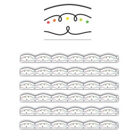 Teacher Created Resources® Squiggles and Colorful Dots Die-Cut Border Trim, 35 Feet Per Pack, 6 Packs