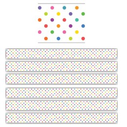 Teacher Created Resources® Colorful Dots Straight Border Trim, 35 Feet Per Pack, 6 Packs