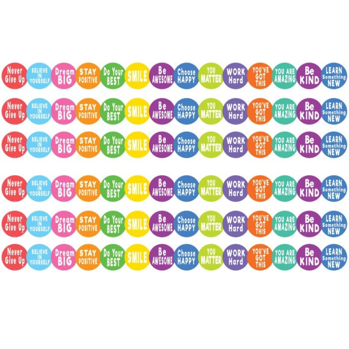 Teacher Created Resources® Colorful Positive Sayings Border Trim, 35 Feet Per Pack, 6 Packs