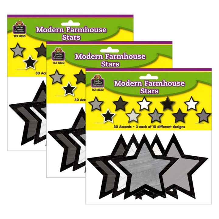 Teacher Created Resources® Modern Farmhouse Stars Accents, 30 Per Pack, 3 Packs