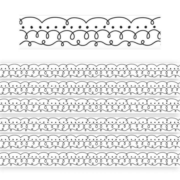 Teacher Created Resources® Squiggles and Dots Die-Cut Border Trim, 35 Feet Per Pack, 6 Packs