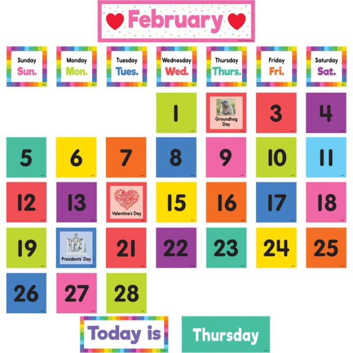 Teacher Created Resources® Colorful Calendar Pocket Chart Cards, Pack of 104
