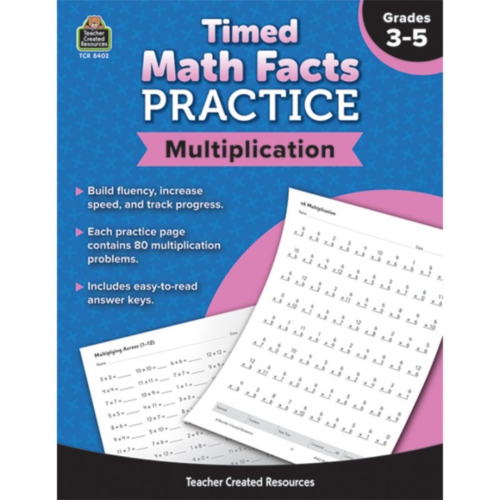Teacher Created Resources® Timed Math Facts Practice: Multiplication