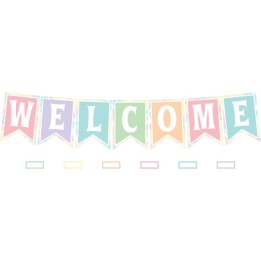 Teacher Created Resources® Pastel Pop Pennants Welcome Bulletin Board Set