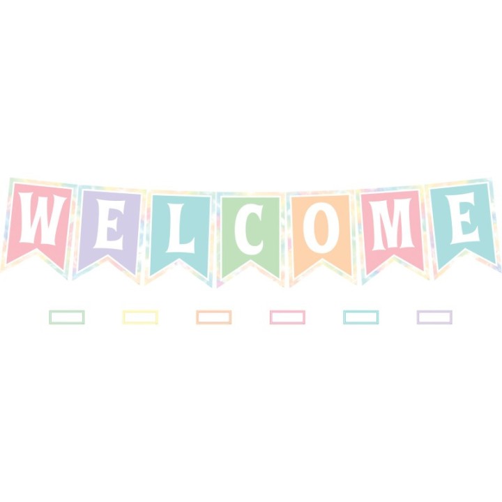 Teacher Created Resources® Pastel Pop Pennants Welcome Bulletin Board Set