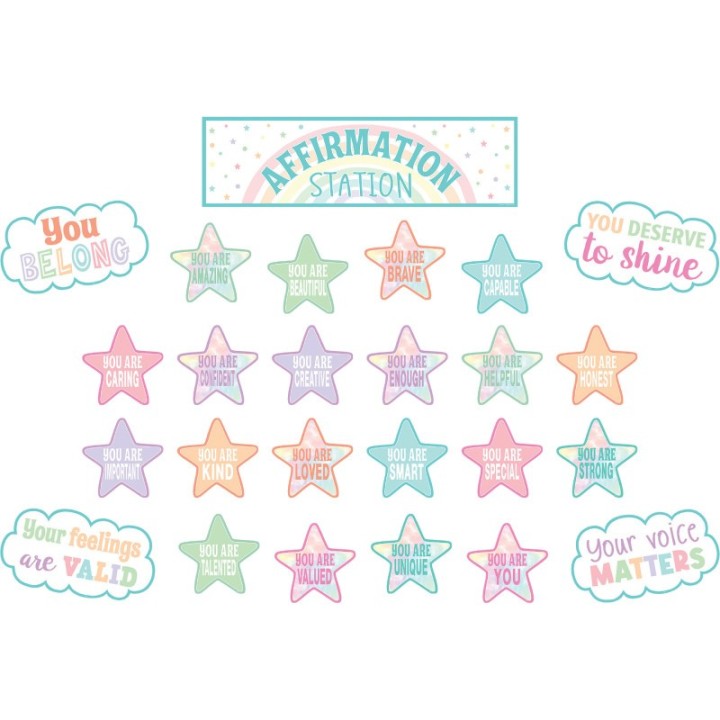 Teacher Created Resources® Pastel Pop Positive Affirmations Mini Bulletin Board Set