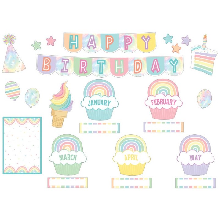 Teacher Created Resources® Pastel Pop Happy Birthday Mini Bulletin Board Set