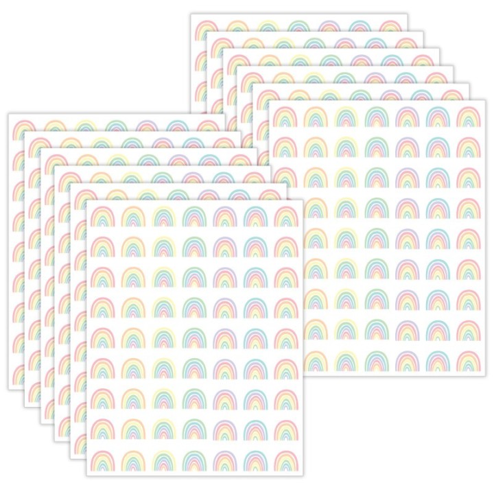 Teacher Created Resources® Pastel Pop Rainbows Mini Stickers, 378 Per Pack, 12 Packs