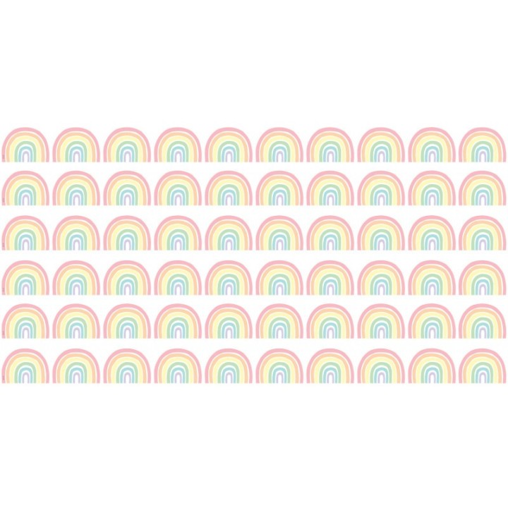 Teacher Created Resources® Pastel Pop Rainbows Die-Cut Border Trim, 35 Feet Per Pack, 6 Packs