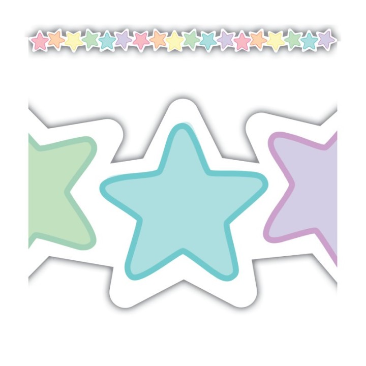 Teacher Created Resources® Pastel Pop Stars Die-Cut Border Trim, 35 Feet