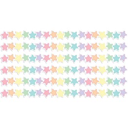 Teacher Created Resources® Pastel Pop Stars Die-Cut Border Trim, 35 Feet Per Pack, 6 Packs