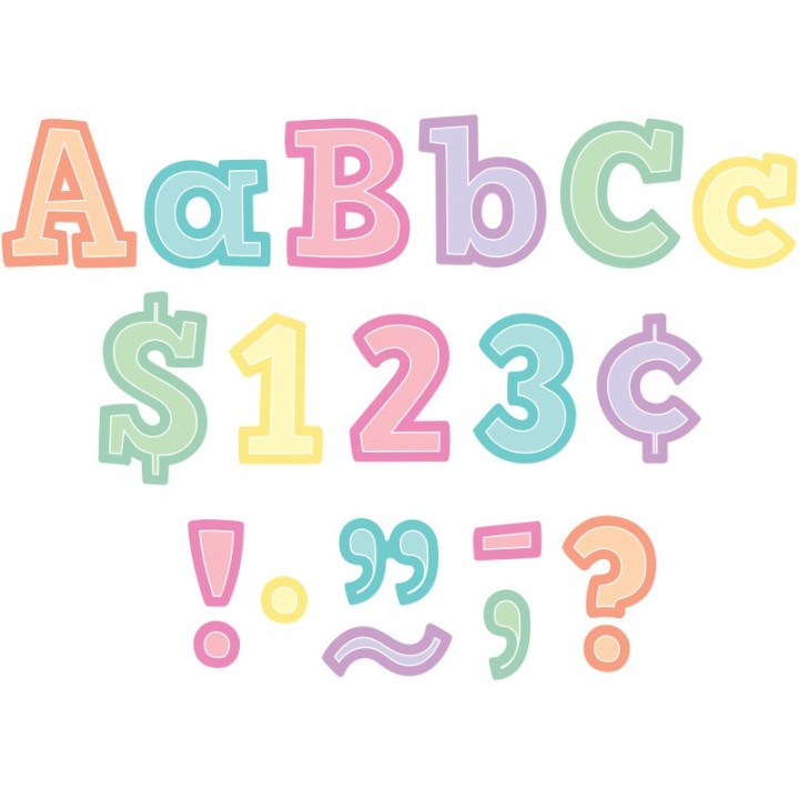 Teacher Created Resources® Pastel Pop Bold Block 4" letters Combo Pack, 230 Per Pack, 2 Packs
