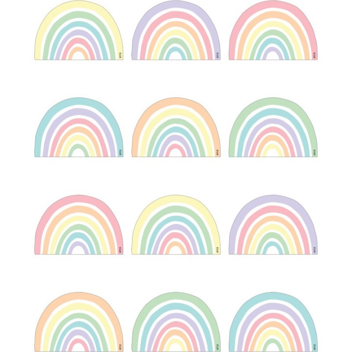 Teacher Created Resources® Pastel Pop Rainbows Mini Accents, 36 Per Pack, 6 Packs