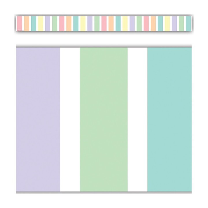 Teacher Created Resources® Pastel Pop Stripes Straight Border Trim, 35 Feet