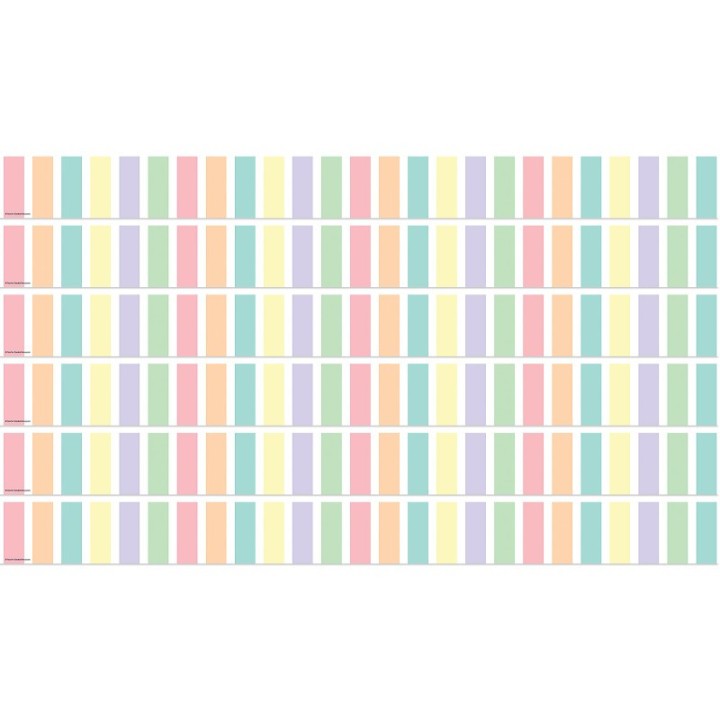 Teacher Created Resources® Pastel Pop Stripes Straight Border Trim, 35 Feet Per Pack, 6 Packs
