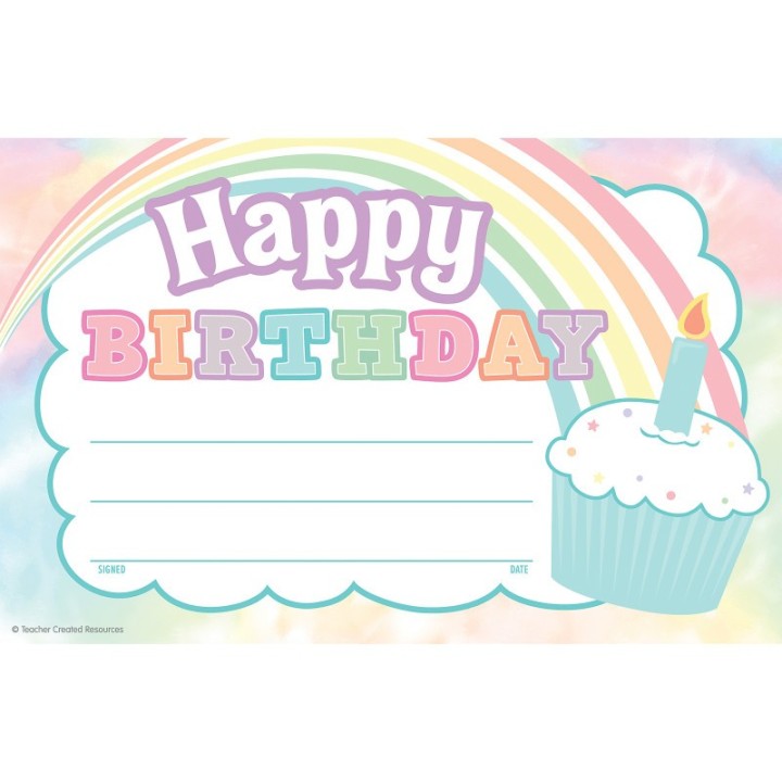 Teacher Created Resources® Pastel Pop Happy Birthday Awards, Pack of 25