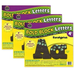 Teacher Created Resources® Eucalyptus 4" Bold Block Letters Combo Pack, 230 Per Pack, 3 Packs