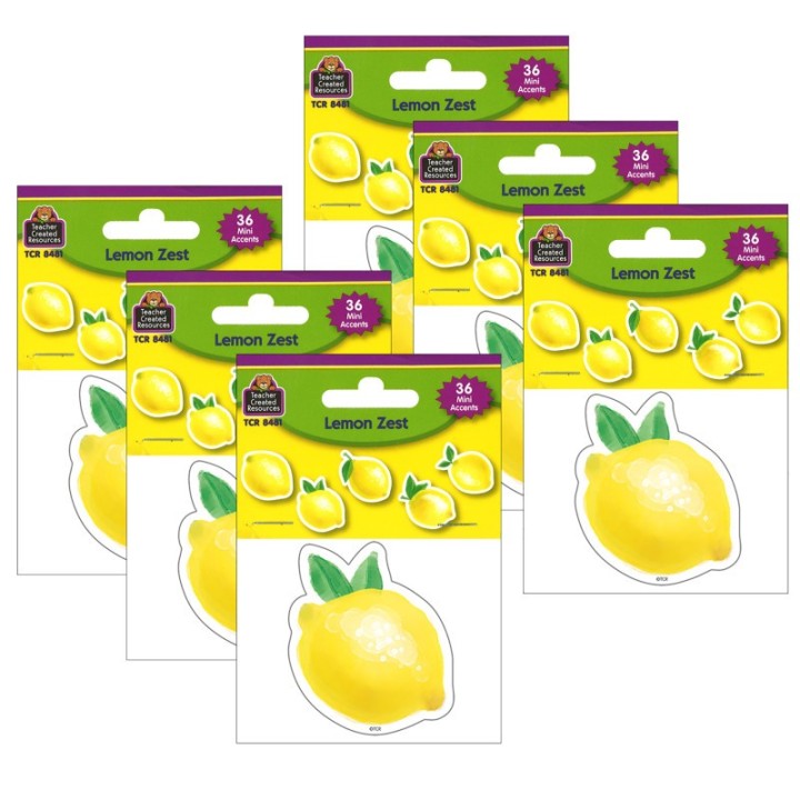 Teacher Created Resources® Lemon Zest Mini Accents, 36 Per Pack, 6 Packs