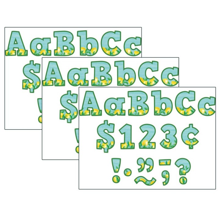 Teacher Created Resources® Lemon Zest Bold Block 4" Letters Combo Pack, 230 Per Pack, 3 Packs