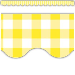 Teacher Created Resources® Yellow Gingham Scalloped Border Trim, 35 Feet