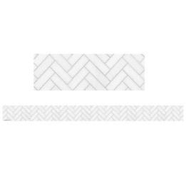 Teacher Created Resources® Modern Farmhouse White Herringbone Straight Border Trim, 35 Feet