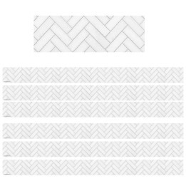 Teacher Created Resources® Modern Farmhouse White Herringbone Straight Border Trim, 35 Feet, 6 Packs